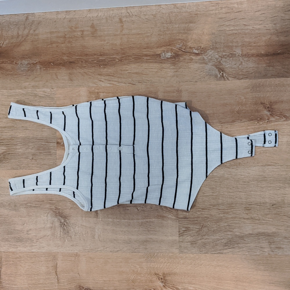 Striped Scoop Neck Bodysuit